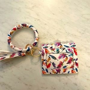 Feather Print Wristlet/Wallet